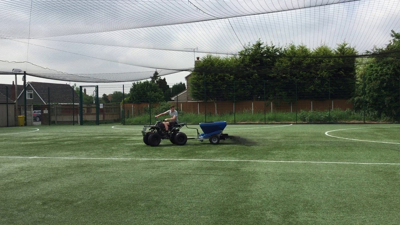 ECO 50 Tow behind Spreader crumb rubber YouTube