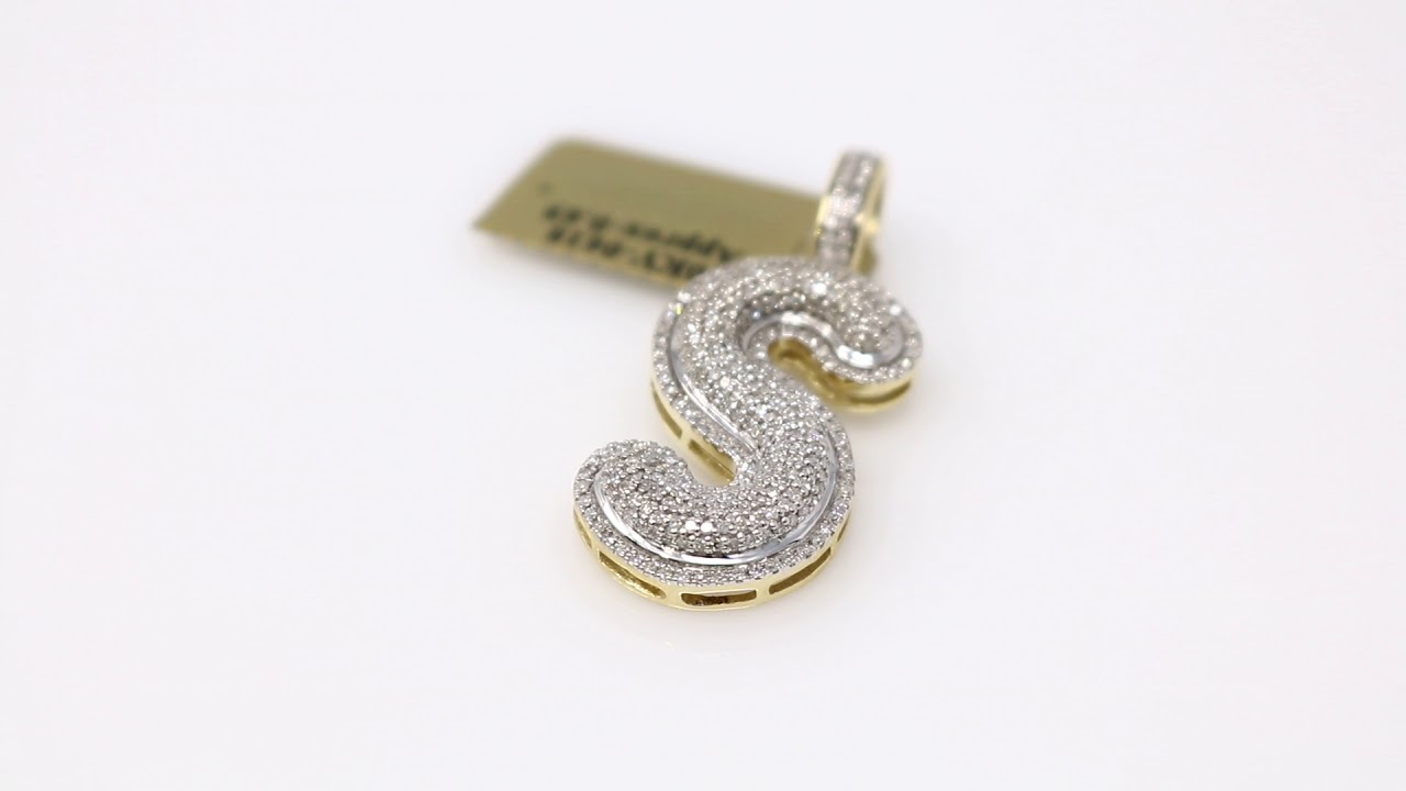 10KT Bubble Letter 'S' w/ .69ctw Diamonds