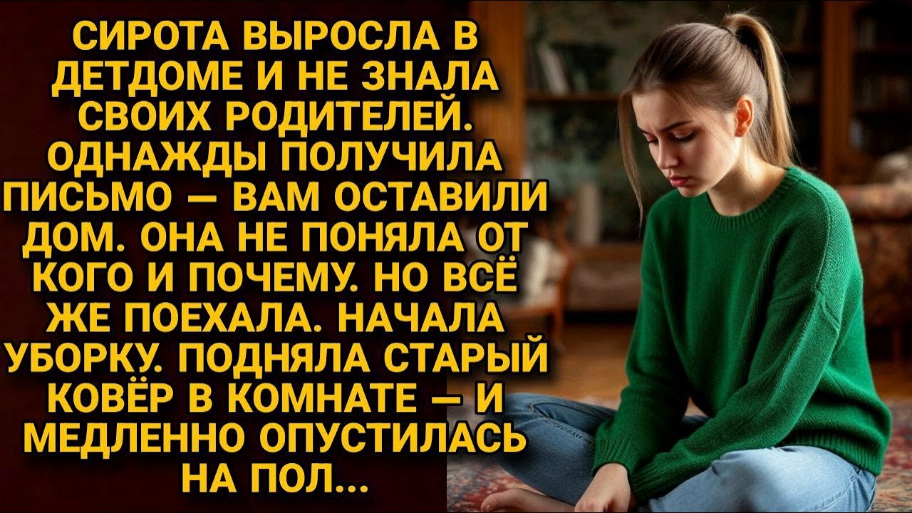 Сирота подняла старый ковёр в доме, который ей оставили — и медленно опустилась на пол...
