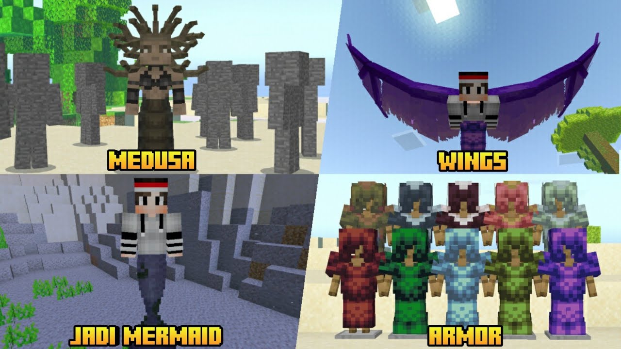 ADA SAYAP + ARMOR BARU ADDON MYSTIC LAND DI MCPE !! Banyak Item Baru