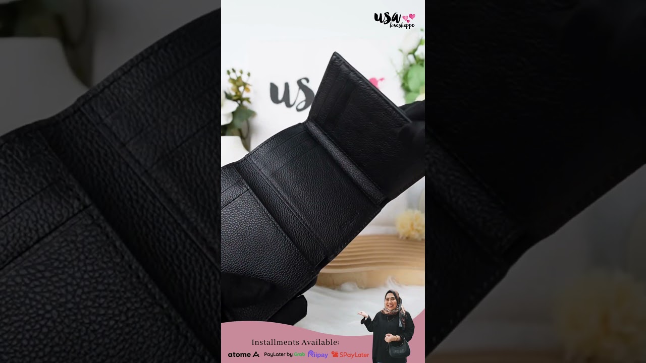 Coach Men Trifold Wallet in Black (23845)-Shop usaloveshoppe.com