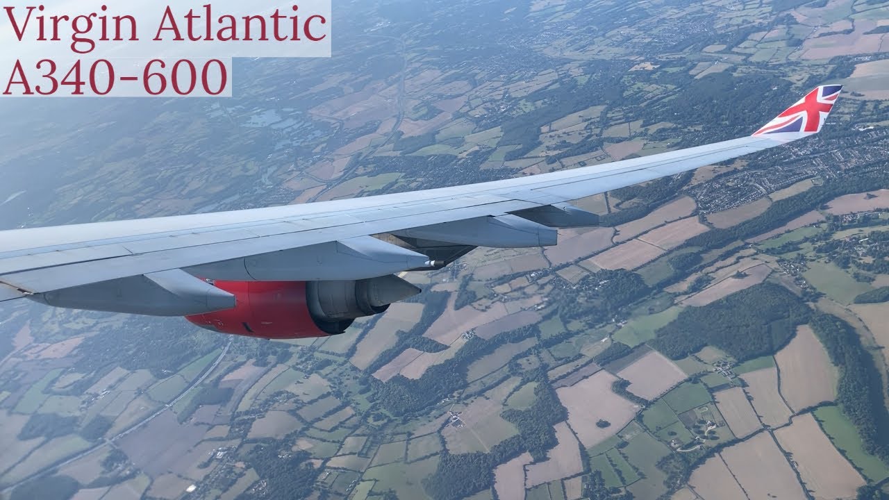 Virgin Atlantic Airbus A340-600 approach and landing at London