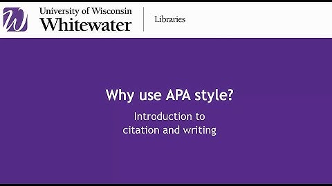 Why use APA style? -- 7th ed.