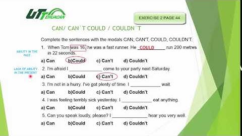 LEVEL 3 UNIT 2 EXERCISE 2 COULD