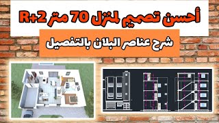 احسن تصميم لمنزل 70 متر |بناء منزل 70 متر #الحديد #البناء #المغرب