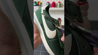 Asmr Nike sneaker customization 💙✨ results posted 👀 #sneaker   #customnikes #customsneakers #asmr