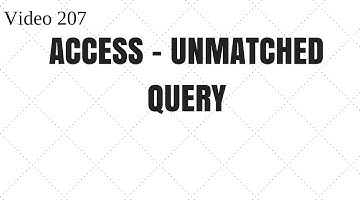 Learn MS Access- Video 207 - Find the Unmatched values from two tables