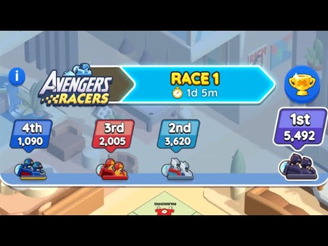AVENGERS RACERS RACE 1 MONOPOLY GO #monopolygo #avengers #racers - YouTube