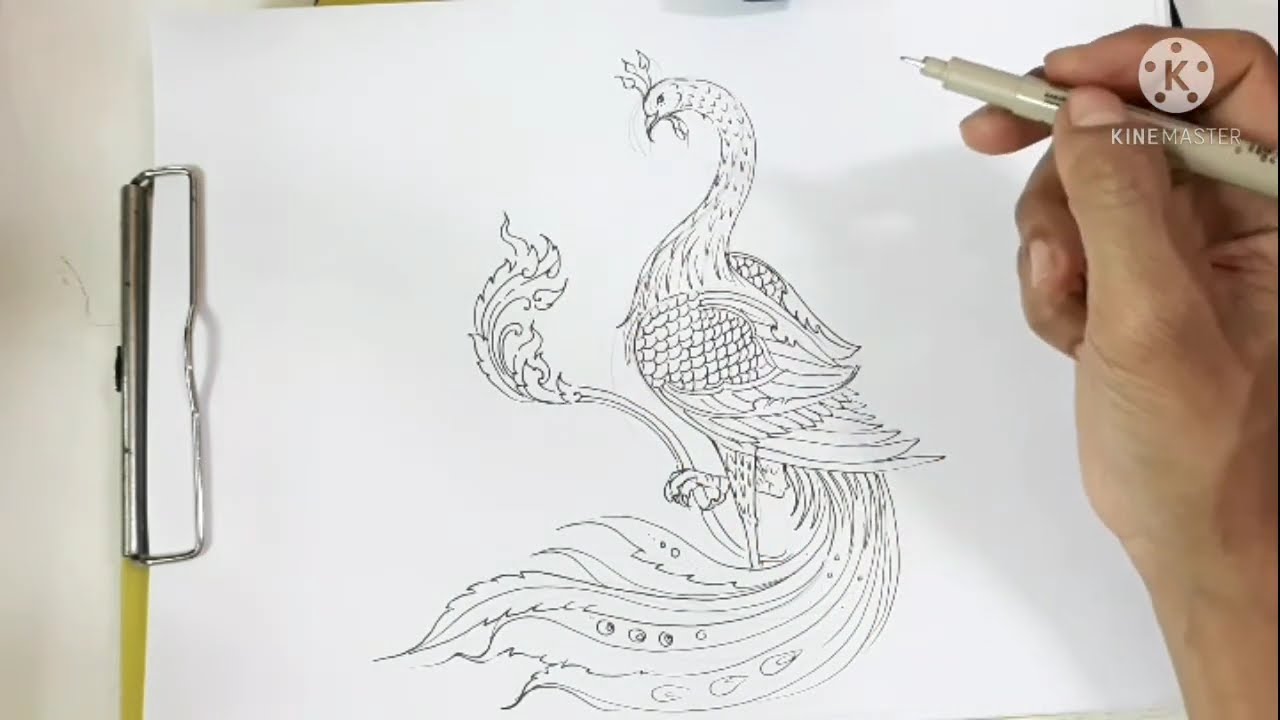 นกยูง ลายไทยโดยครูโย่