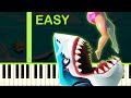 Hungry shark worlds theme  easy piano tutorial