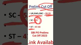 sbi po prelims cut off 2023 sbipo2023 sbi