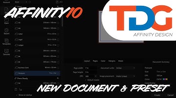 Affinity Publisher Affinity10 New Document Setup and Preset