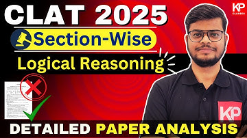 CLAT 2025 Paper Analysis with Detailed Solution🔥| Logical Reasoning Solution