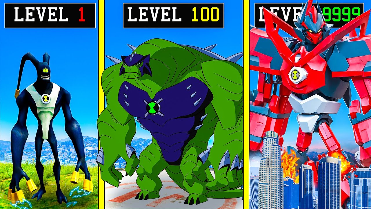 LEVEL ১ থেকে LEVEL ১,০০০,০০০ এ BEN 10 কে  আপগ্রেড ! GTA 5