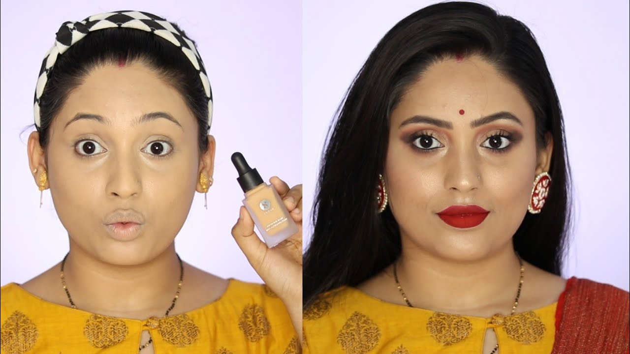 Indian festival make-up look using new products || NAVRATRI MAKE-UP LOOK ||First impression in hindi