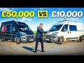50k professionally built vs 10k diy built camper van