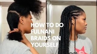 how to do fulani braids on yourself | fulani braids beginners friendly screenshot 3