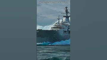 Navy Ship Escape a Mysterious Tidal Wave Chasing It？ #ship  #scaryocean #roughseas