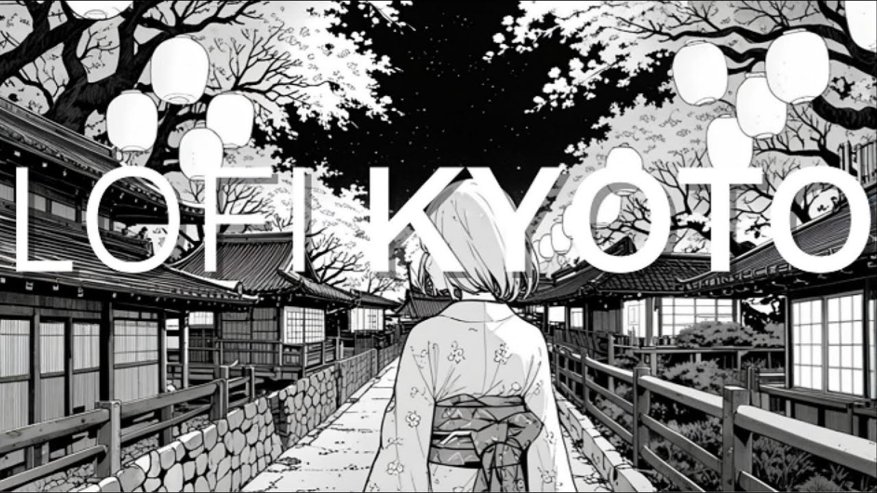 [𝐏𝐥𝐚𝐲𝐥𝐢𝐬𝐭  Night Kyoto] Calm Kyoto Street 🖌️ [Manga Style Art] / Hiphop Lofi Mix (Relax & Chill)