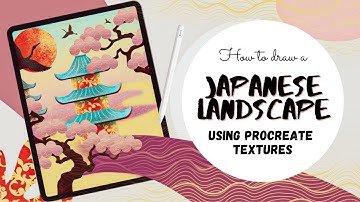 Spring in Japan Drawing - Easy Procreate Tutorial (Textured Art Style)
