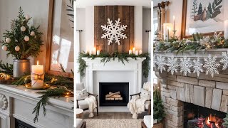 Winter Mantel Decorating Ideas with Candles & Greenery