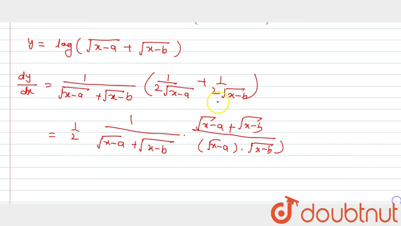Find The Differentiation Of log sqrt x a sqrt x b w r t X find-the-differentiation-of-log-sqrt-x-a-sqrt-x-b-w-r-t-x