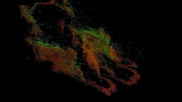 Splash particles color according to their age and pressure