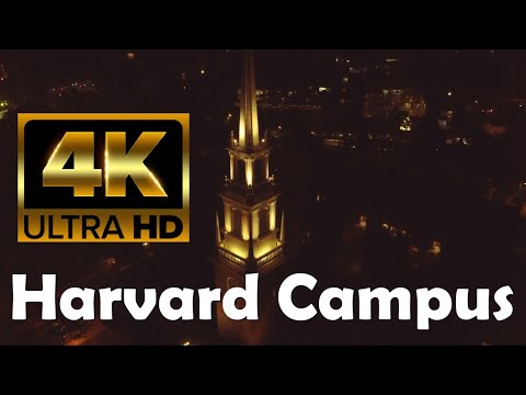 Harvard University 4K Campus Drone Tour Night Version