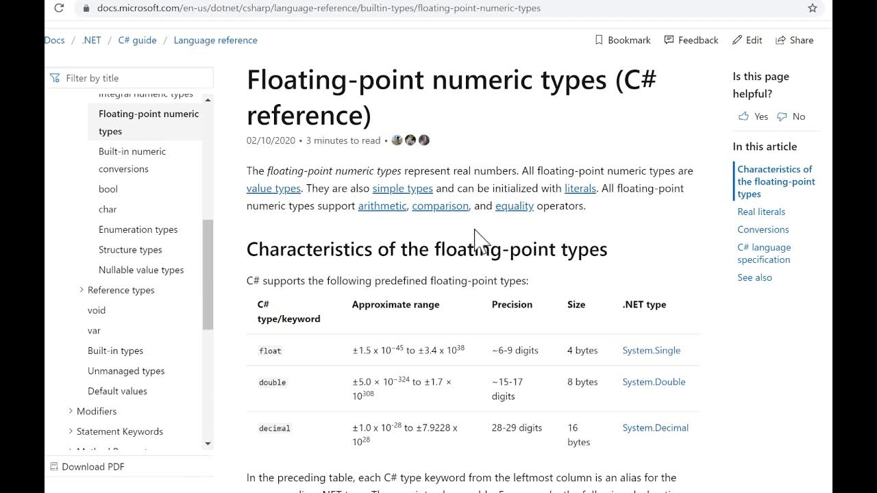 10 C# C Sharp Data types - YouTube