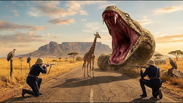 Giant Python Coils Around Mother Giraffe to Swallow Her Alive – Last-Second Heroes Save the Day!🐍😱