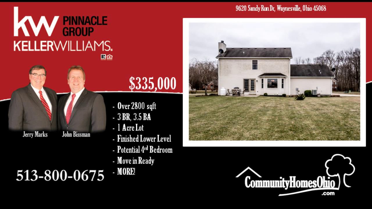 Keller Williams Top Agent Presents - 9620 Sandy Run Dr, Waynesville, Ohio 45068
