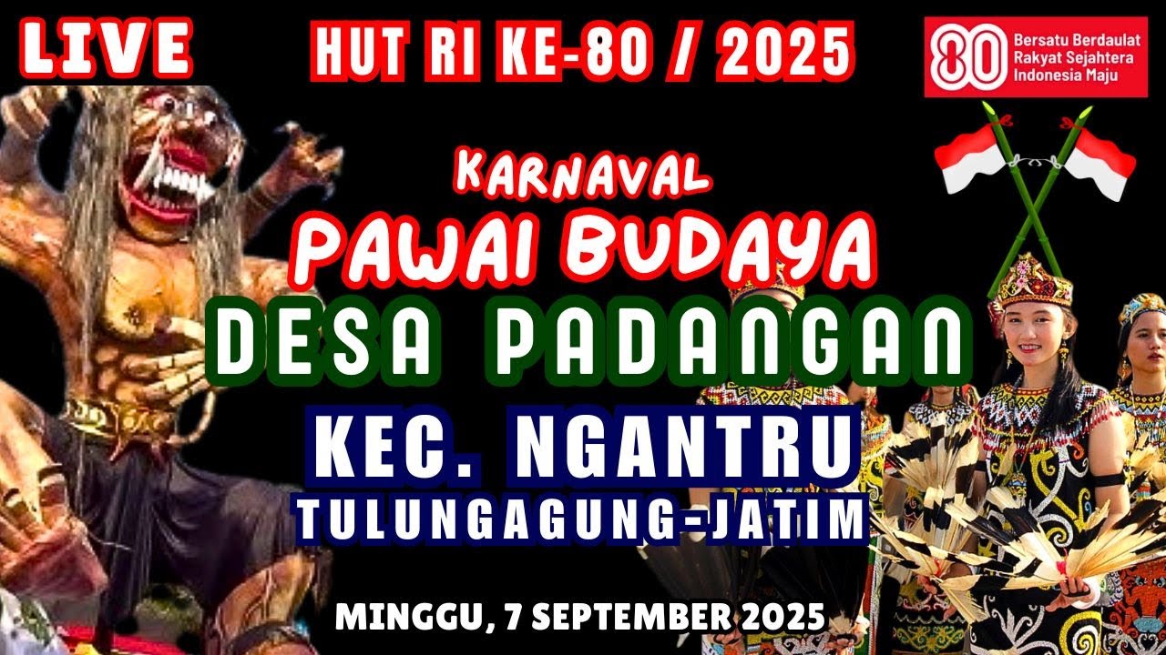 LIVE Karnaval (Pawai Budaya) Ds Padangan Ngantru Tulungagung, HUT RI 80