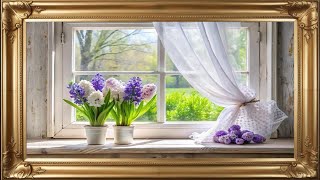Beautiful Spring Flowers Arrangement for Sunny Windowsill  I Framed Art for TV Screensavers I 4K screenshot 2