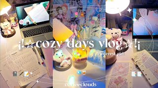 cozy study vlog☆!¡🍙🍡 studying Korean, journaling, coffee, organizing notes, watching anime and more