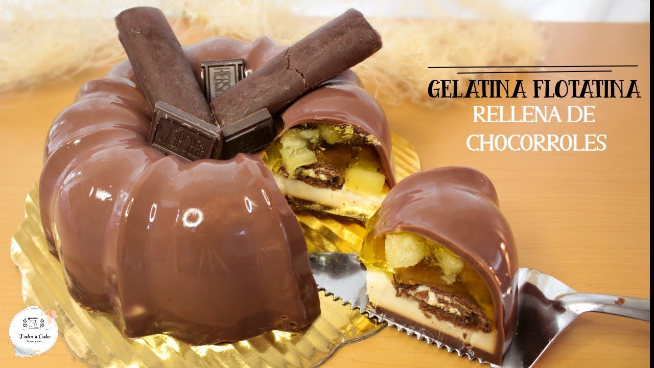 GELATINA FLOTATINA RELLENA DE CHOCORROLES / DULCES CAKE - YouTube