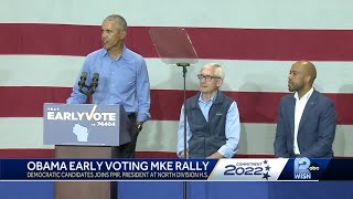 Former President Obama campaigns for Democrats in Milwaukee