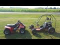 Yamaha 80cc Four Wheeler vs Go Kart!!!