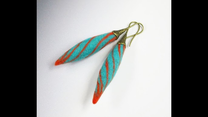 EASIEST Way to Make Needle Felt Earrings 