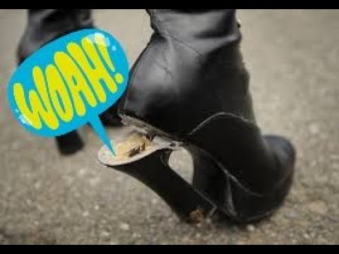 Repairing a broken heel on a women's boot.