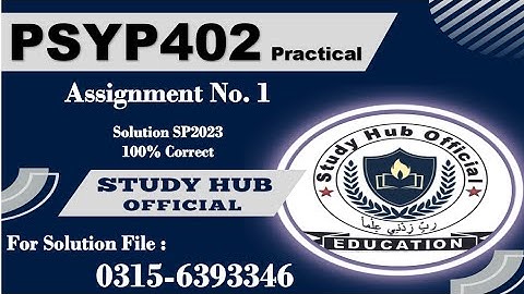 PSYP402 Practical Assignment 1 sp2023 psyp402