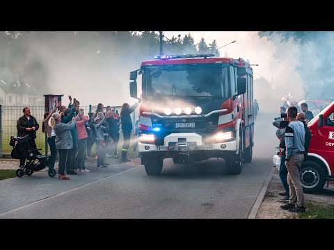 Powitanie nowego samochodu strażackiego OSP SULMIN | GCBA Scania XT  [4K]