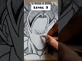 How to Draw Goku MUI Face in Different levels 👀 #shorts