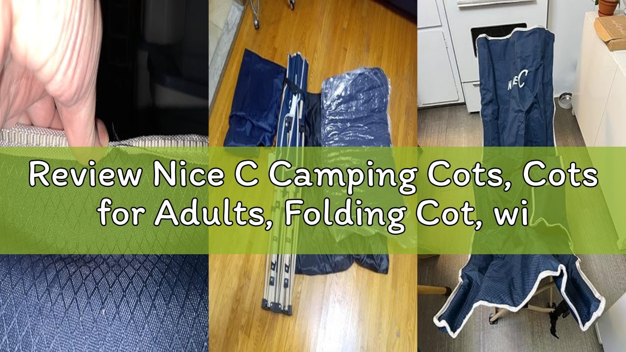Review Nice C Camping Cots, Cots for Adults, Folding Cot, with Pillow, Carry Bag & Storage Pocket, E