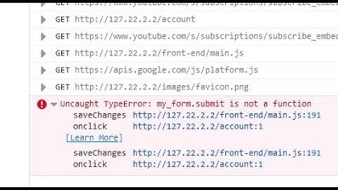 Uncaught TypeError: form.submit is not a function in javascript