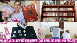 HOME VLOG | MOVING FURNITURE, GOT HAUL, BAM HAUL, PIN BOARD PROJECT!