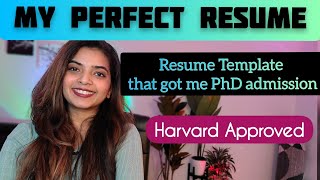 How to write the Perfect Resume for College Admissions | Ph.D., MS and Undergrad