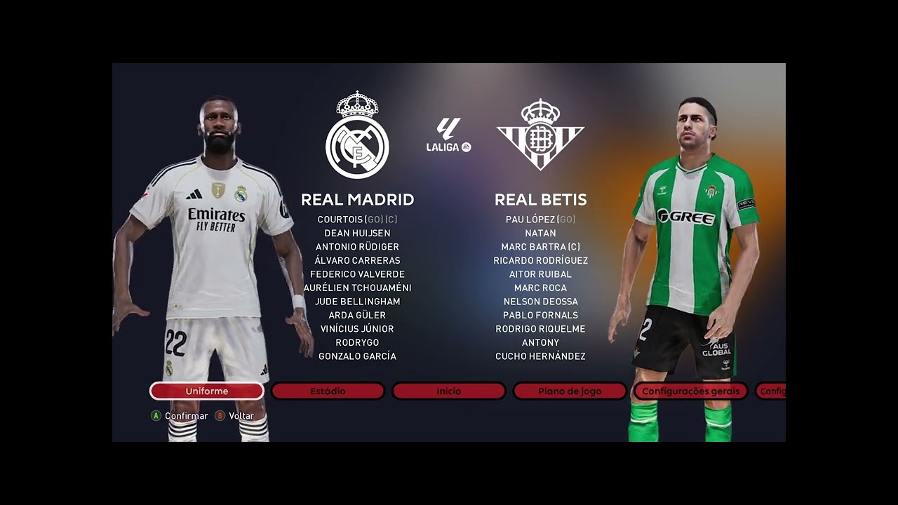 La Liga Real Madrid x Real Betis no Pes