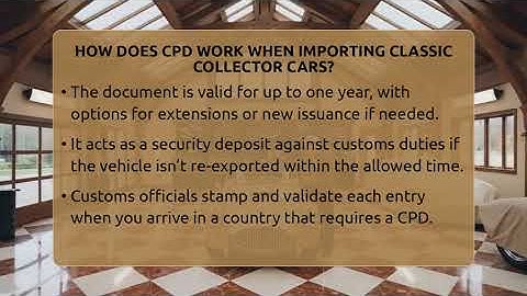 How Does CPD Work When Importing Classic Collector Cars? - Car Collector Enthusiasts