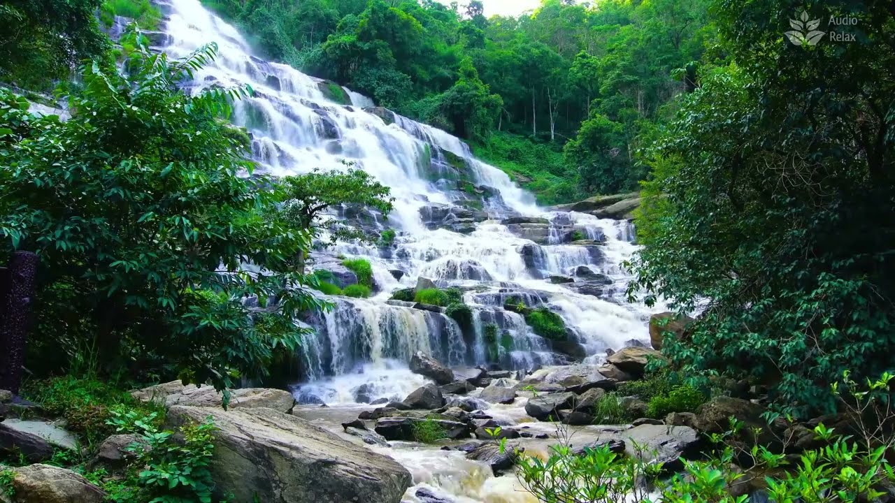 TAHI　3x2 nature sound Calming Waterfall Sounds (Mae Ya - Highest Waterfall in Thailand
