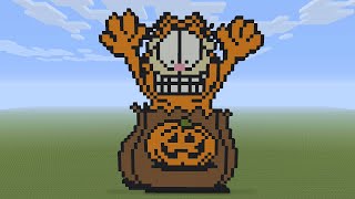 Minecraft Pixel Art - Garfield In A Trick Or Treat Bag